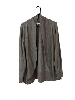 Pointelle Brand Gray Open Front Cardigan
